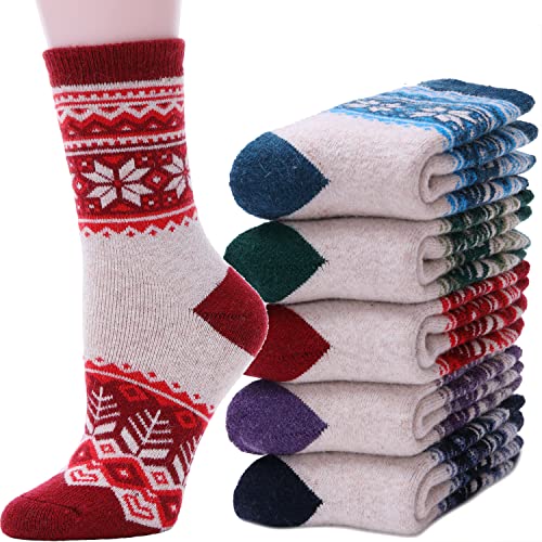 ANTSANG Chaussettes en laine mérinos pour femmes Bottes d'hiver de