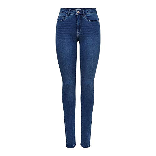 Only Femme Onlroyal High Waist Skinny Jeans, Medium Bleu Denim,