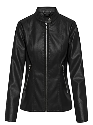 ONLY ONLMELISA Faux Leather Jacket CC OTW, Black, L