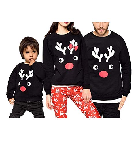 Loalirando Costume Parent-Enfant Noël Sweat-Shirt Assorti Famille à Manches Longues