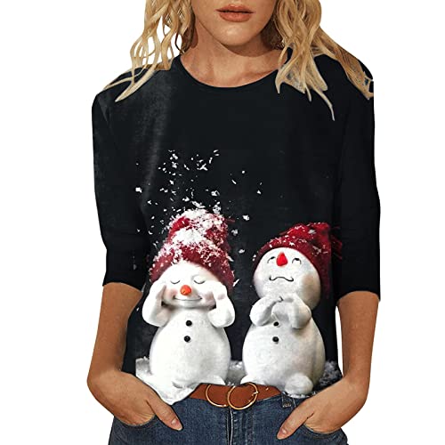 Pull de Noel Femme Manches Longues Col Rond Casual Mode