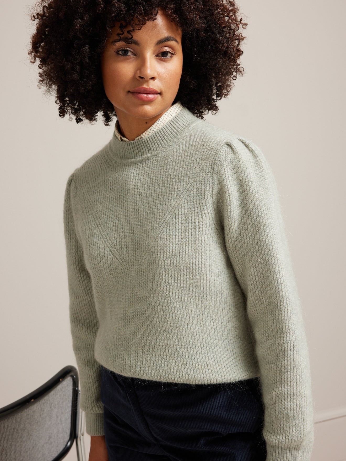 Pull col rond femme mélange mohair