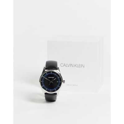 Calvin Klein - Montre-bracelet à cadran et bracelet en cuir - Noir
