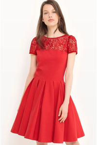 robe rouge évasée laredoute