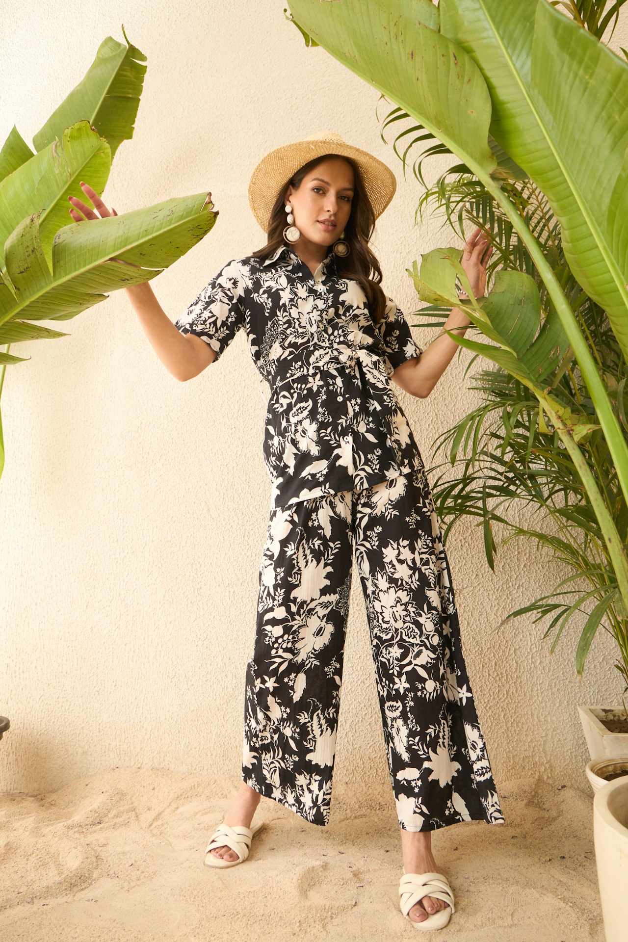 look été kimono pantalon fluide imprime